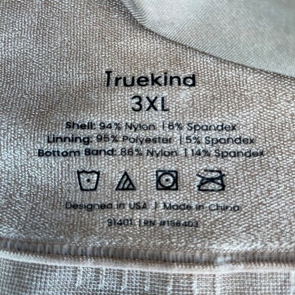 Truekind® Everyday Throw-on Wireless Bralette Tan Beige Nude Sz 3XL 91401 - Picture 3 of 4